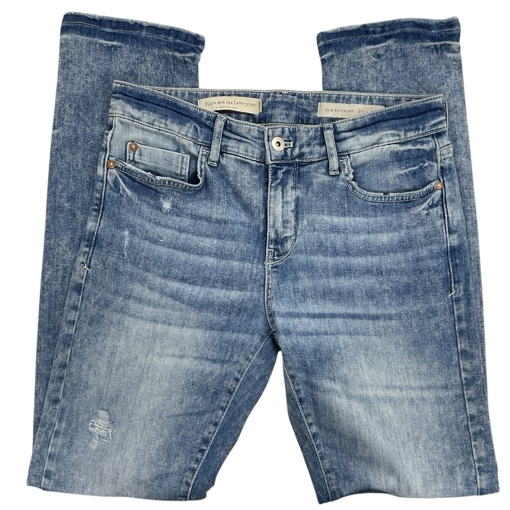 🌺 Pilcro & The Letterpress Womens Size 26 Slim Boyfriend Distressed Ripped Jeans